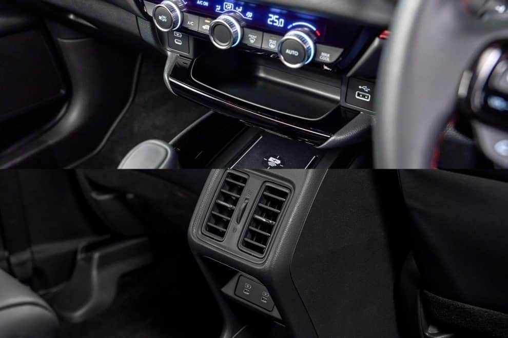 Tất cả các phiên bản HR-V mới đều được trang bị 4 cổng sạc và cửa gió điều hòa hàng ghế sau 